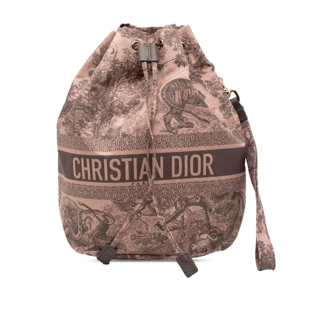 Dior DiorTravel Sauvage Toile De Jouy Technical Fabric Pouch Pink Good - Front View