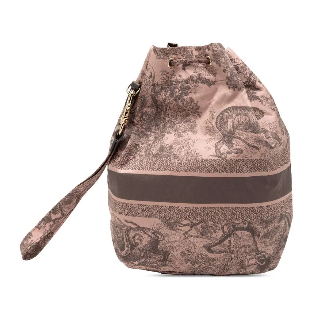 Dior DiorTravel Sauvage Toile De Jouy Technical Fabric Pouch Pink Good - Back View