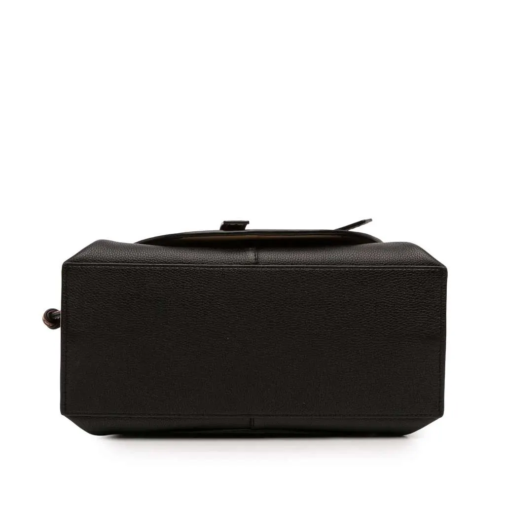 Loewe Small Leather Gate Top Handle Satchel Black Leather Good - Inside View