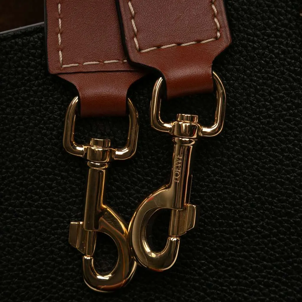 Loewe Small Leather Gate Top Handle Satchel Black Leather Good - Model View