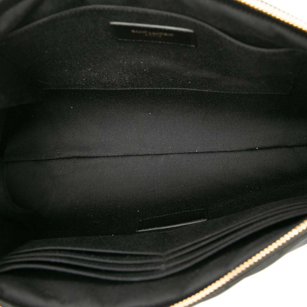 Saint Laurent Quilted Chevron Leather Monogram Document Holder - 4