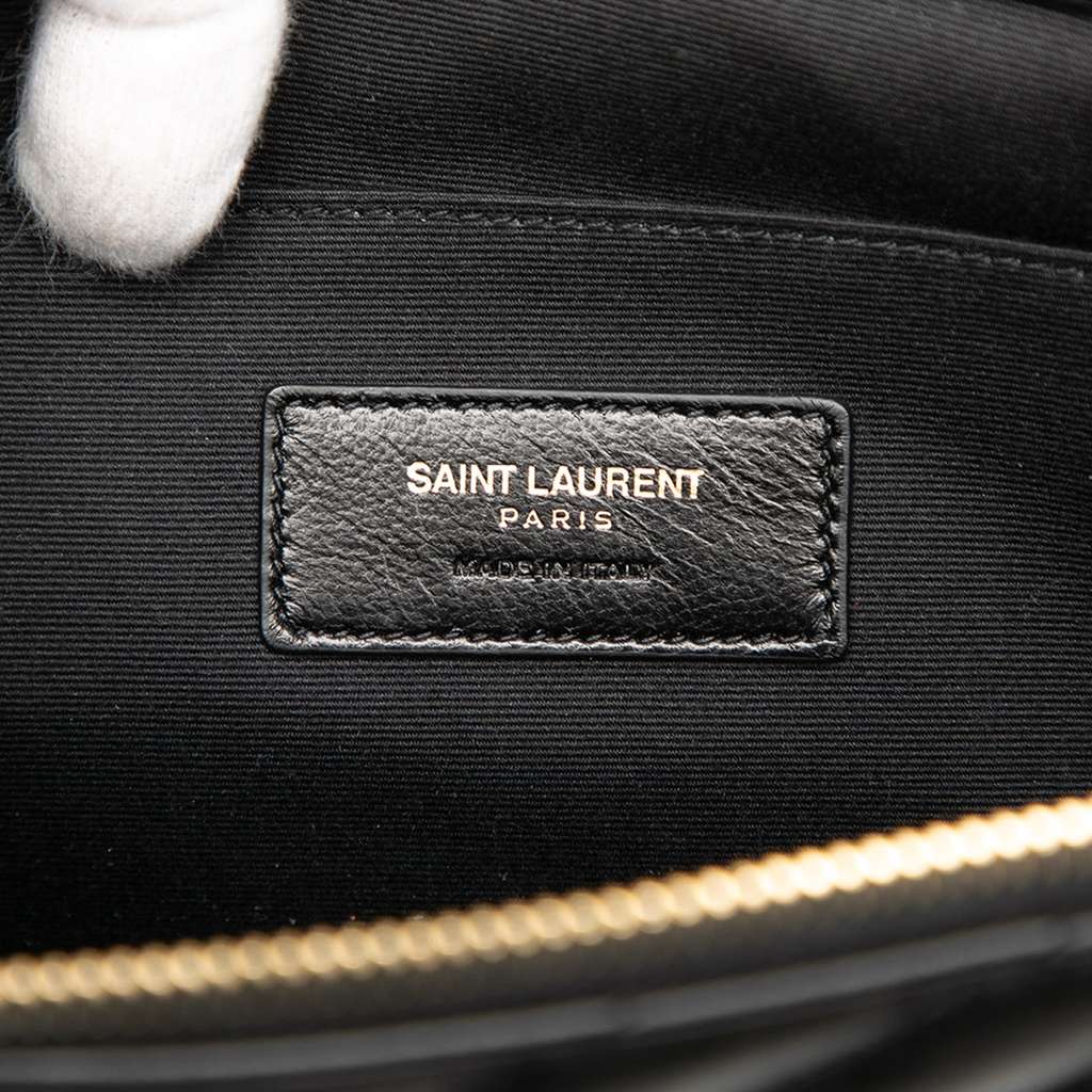 Saint Laurent Quilted Chevron Leather Monogram Document Holder - 5