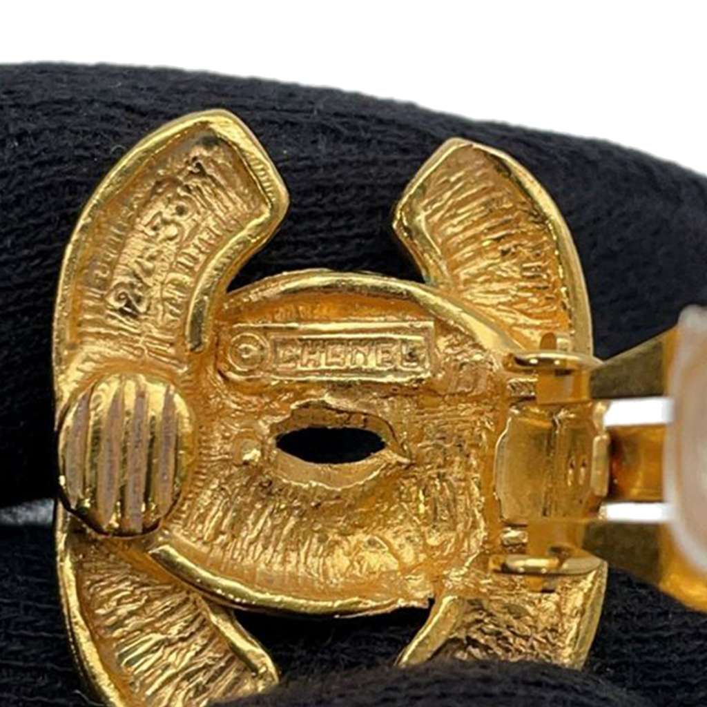 Chanel Gold Plated Quilted CC Clip On Earrings - 5