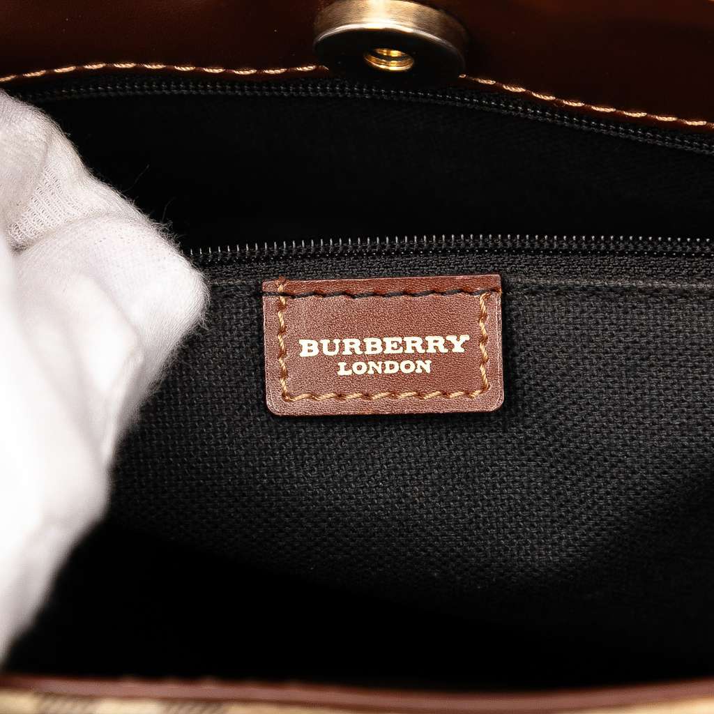 Burberry Haymarket Check Coated Canvas Tote - 5