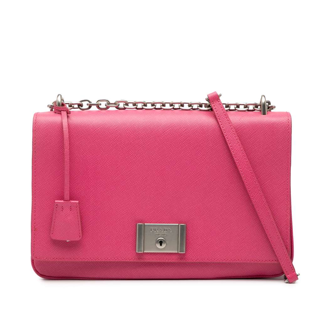 Prada Saffiano Lux Lock Chain Flap