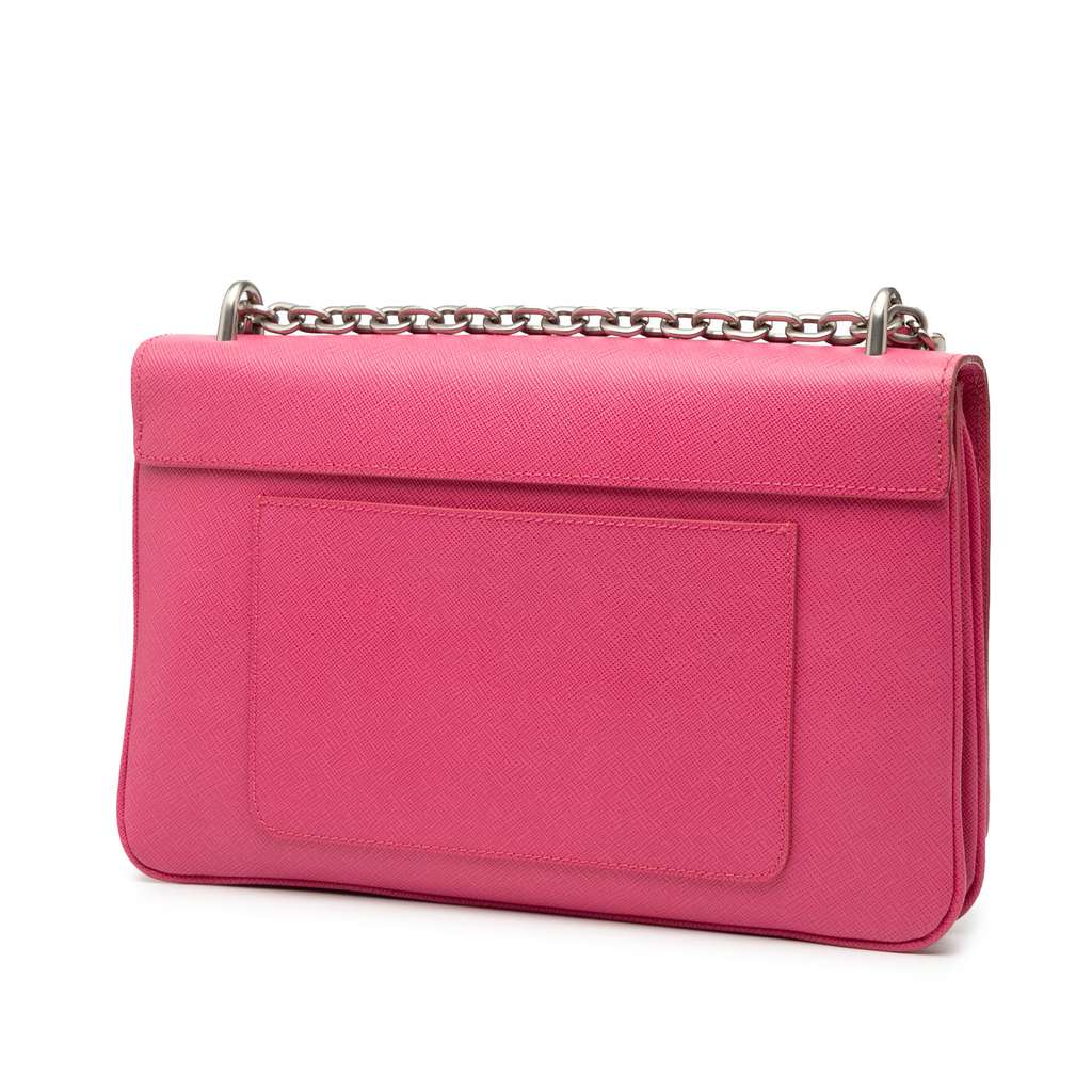 Prada Saffiano Lux Lock Chain Flap - 2