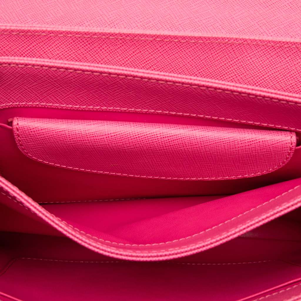 Prada Saffiano Lux Lock Chain Flap - 4