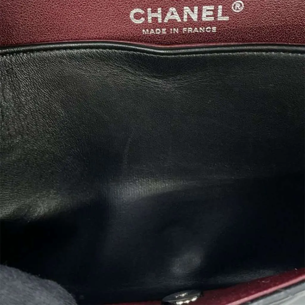 Chanel Medium Classic Lambskin Double Flap Black Leather Good - Model View