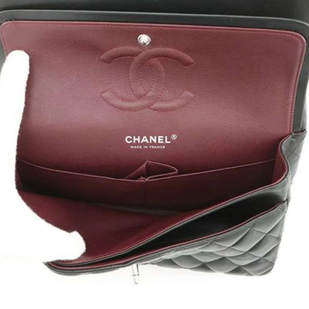 Chanel Medium Classic Lambskin Double Flap Black Leather Good - Box View