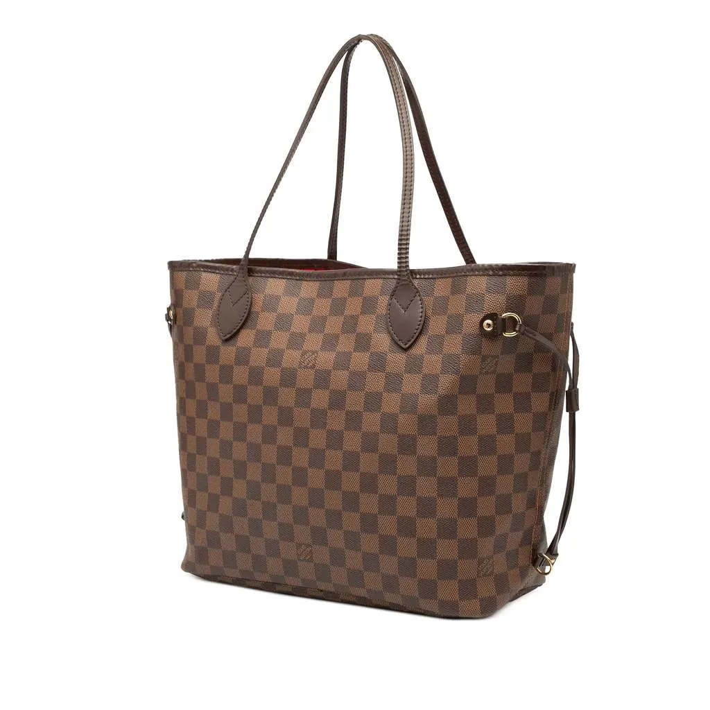 Louis Vuitton Damier Ebene Neverfull MM Brown Good - Back View