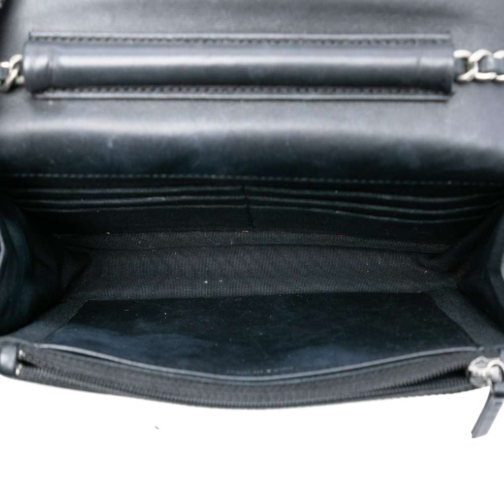 Chanel CC Quilted Shiny Aged Calfskin Wallet On Chain - 4