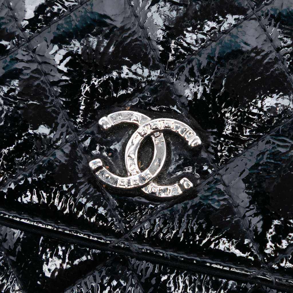 Chanel CC Quilted Shiny Aged Calfskin Wallet On Chain - 5