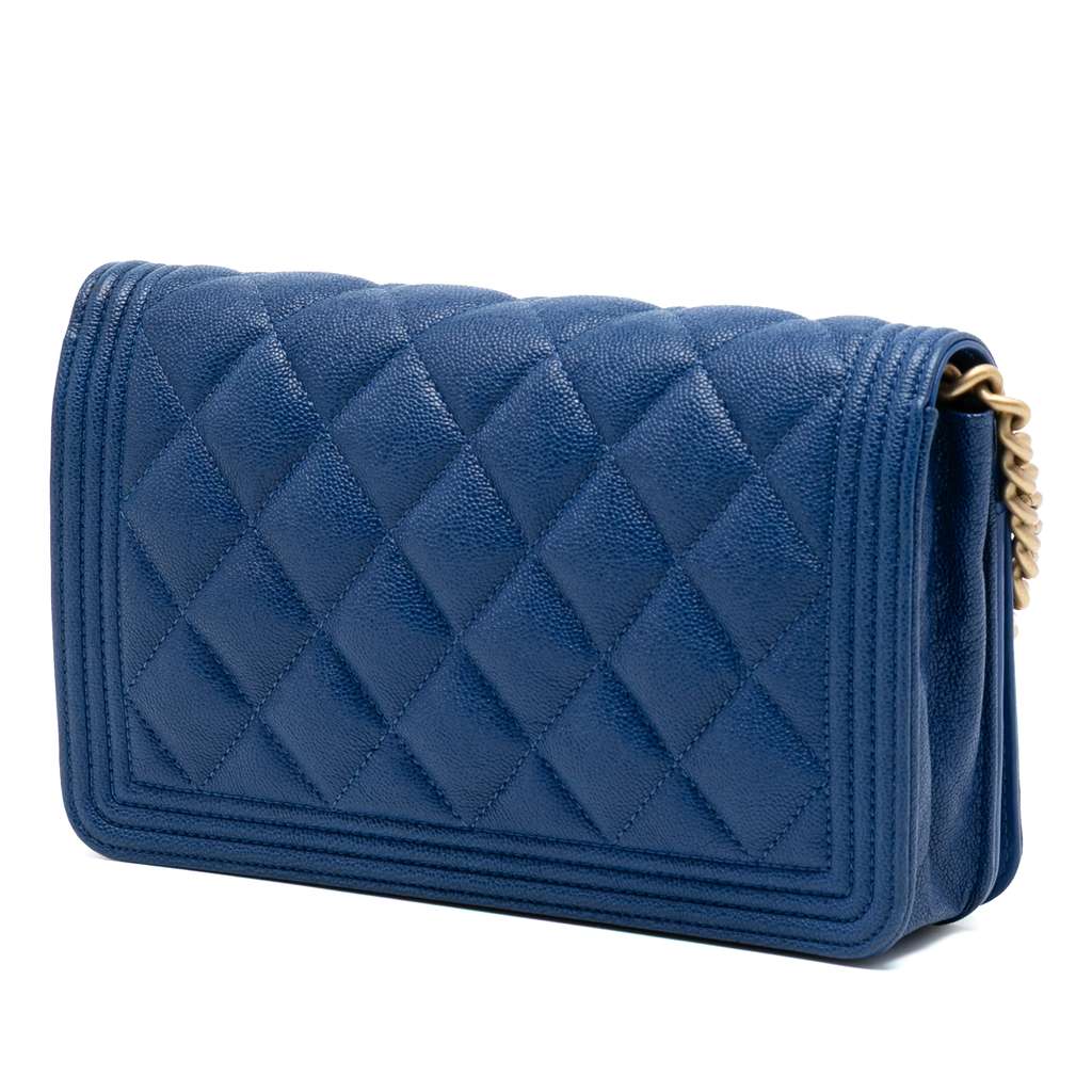 Chanel Quilted Caviar Boy Wallet on Chain - 2