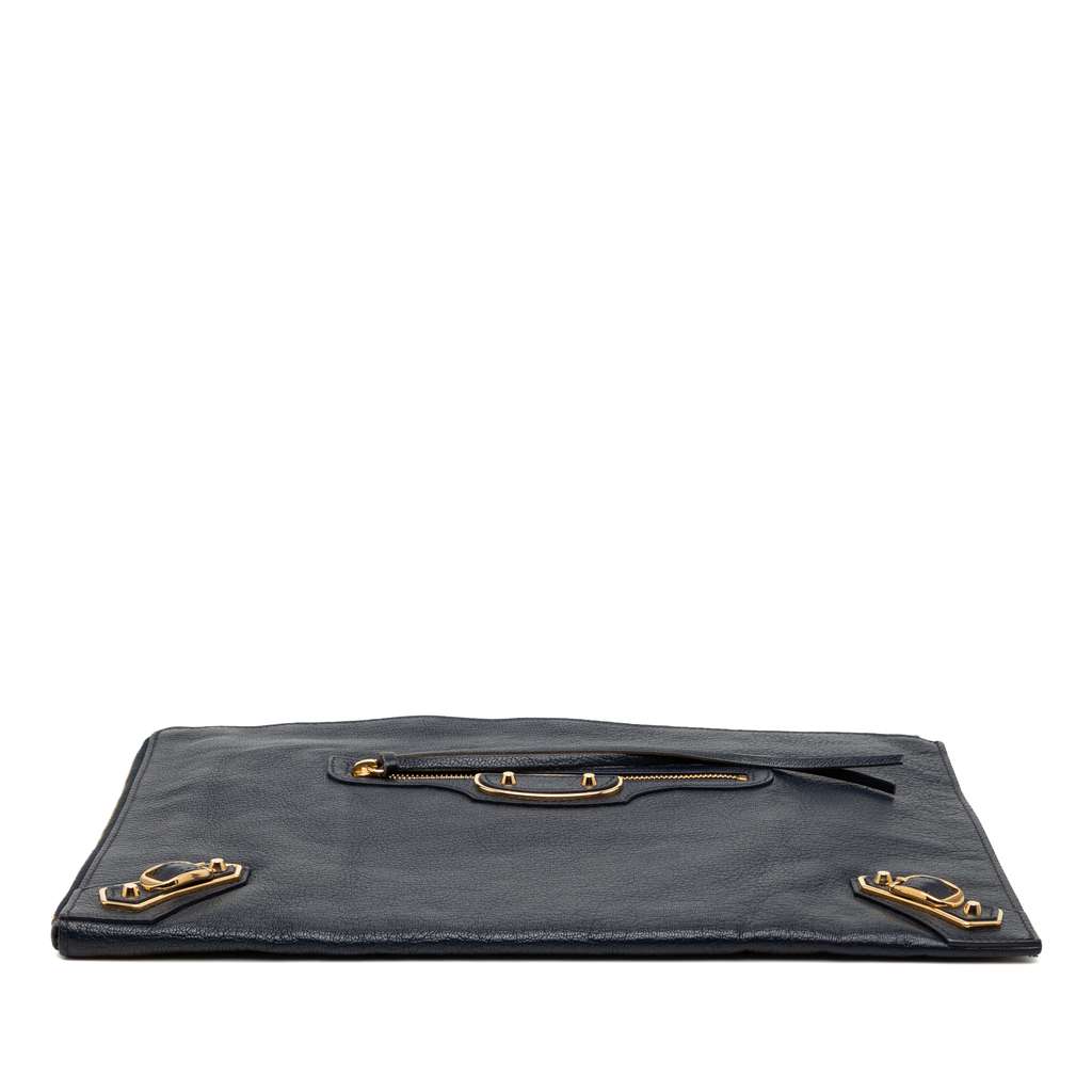 Balenciaga Chevre Motocross Classic Metallic Edge Clutch - 3