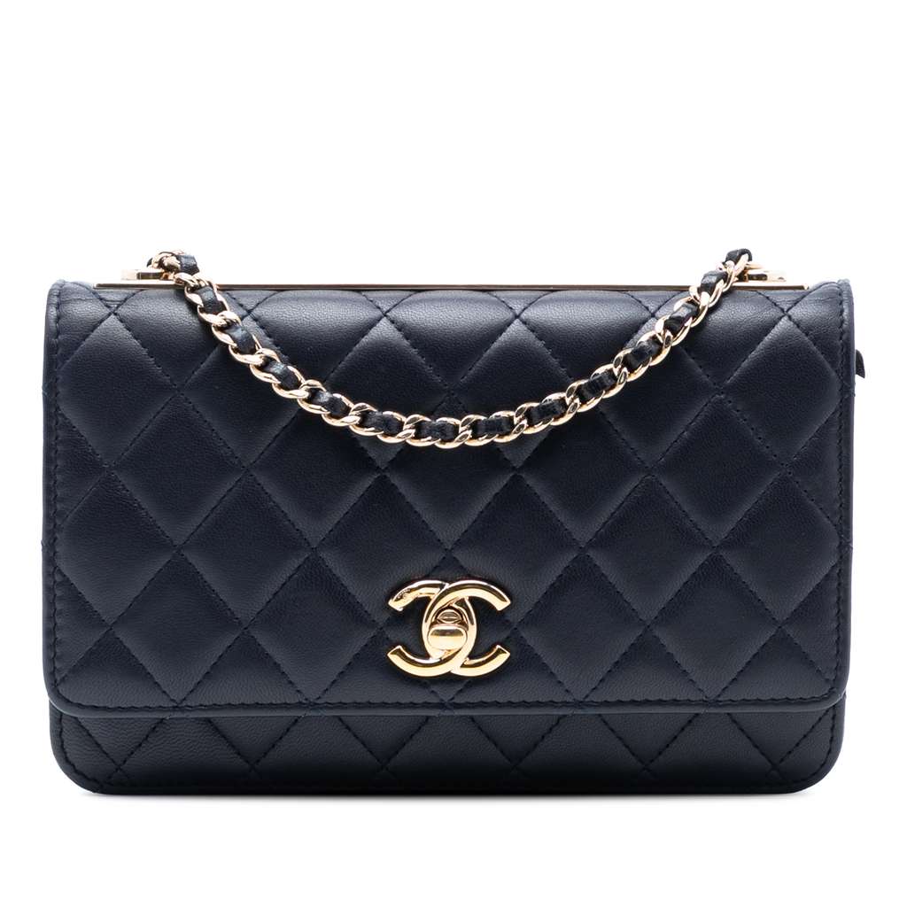 Chanel Lambskin Trendy CC Wallet On Chain