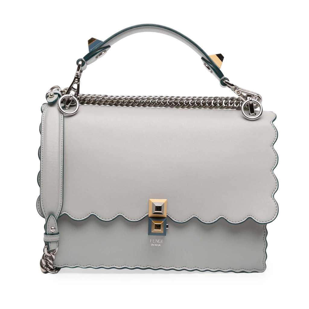 Fendi Medium Scalloped Leather Studded Kan I Satchel