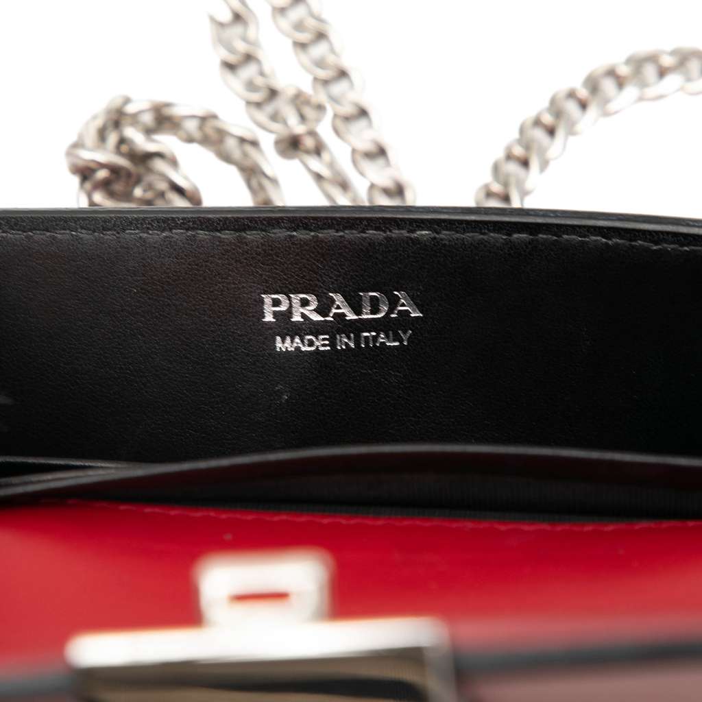 Prada City Calfskin Studded Elektra Clutch with Chain - 5