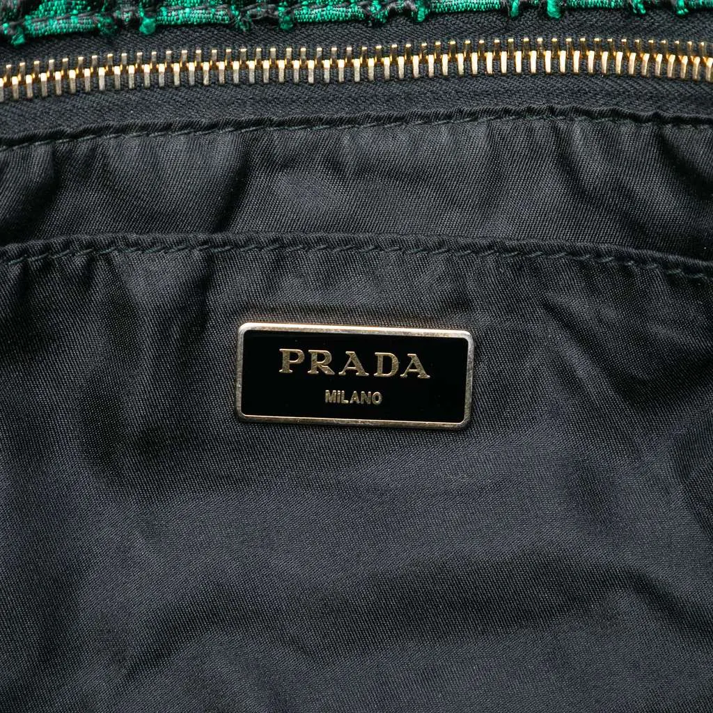 Prada Broccato Canapa Satchel Green Polyester Very good - Box View