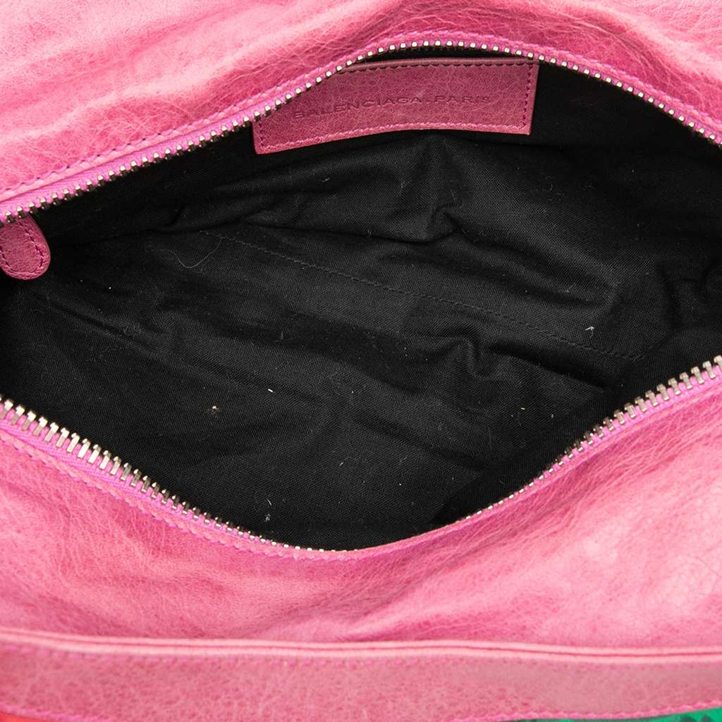 Balenciaga Lambskin and Satin Floral Print Motocross Giant 21 Brief Satchel - 4