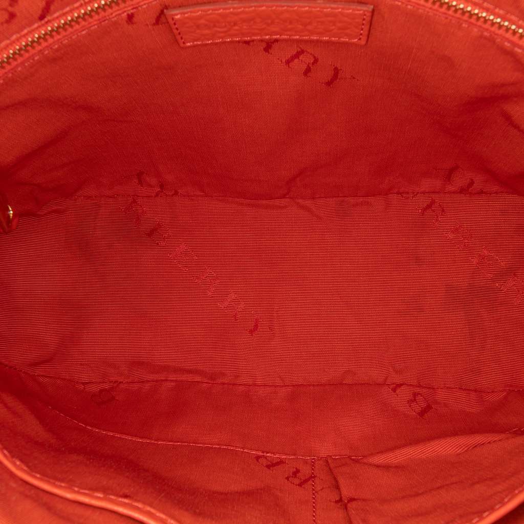 Burberry Small Heritage Grain Check Embossed Leather Orchard Bowling Bag - 4