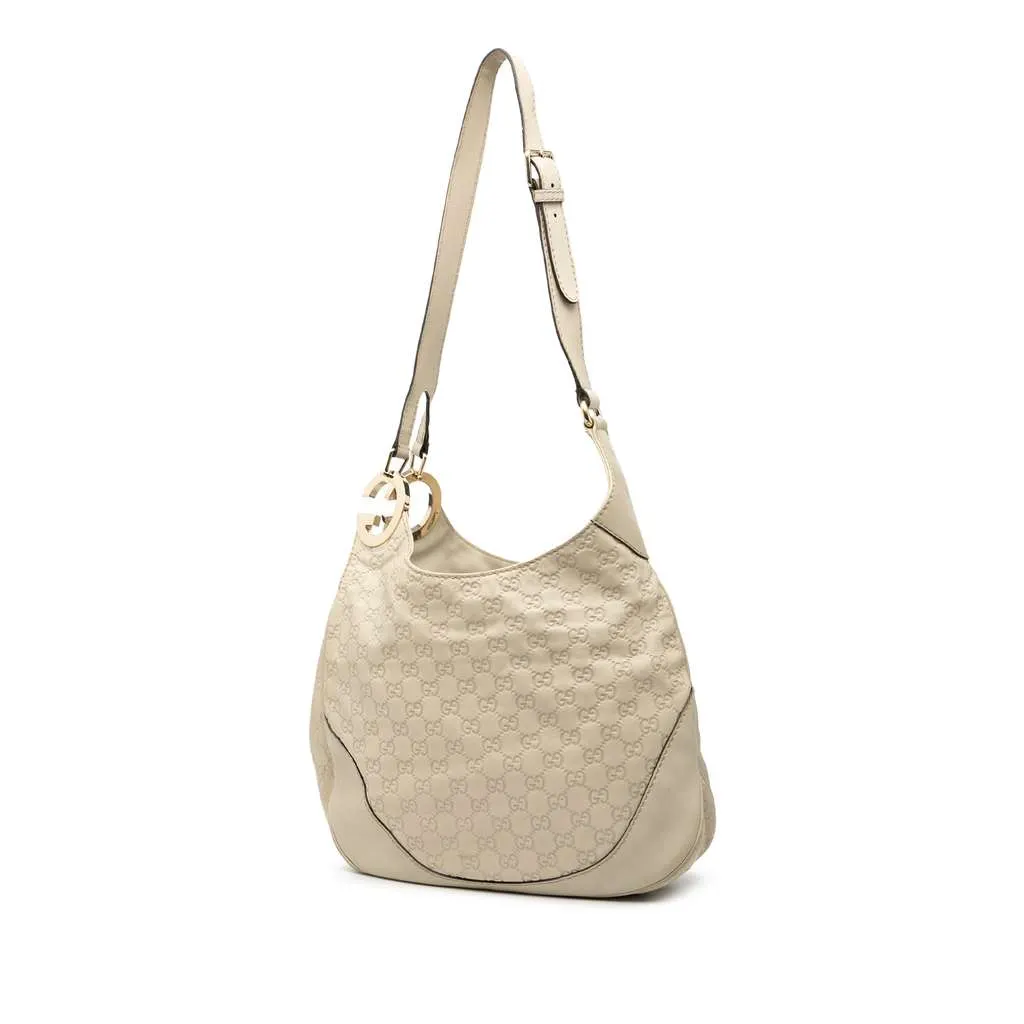 Gucci Guccissima Charlotte Crossbody White Leather Good - Back View