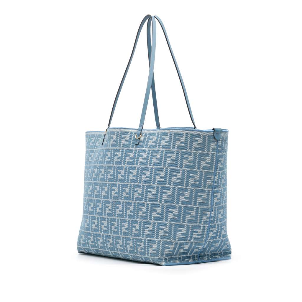 Fendi Large FF Pequin FF Jacquard Reversible Roll Tote - 2