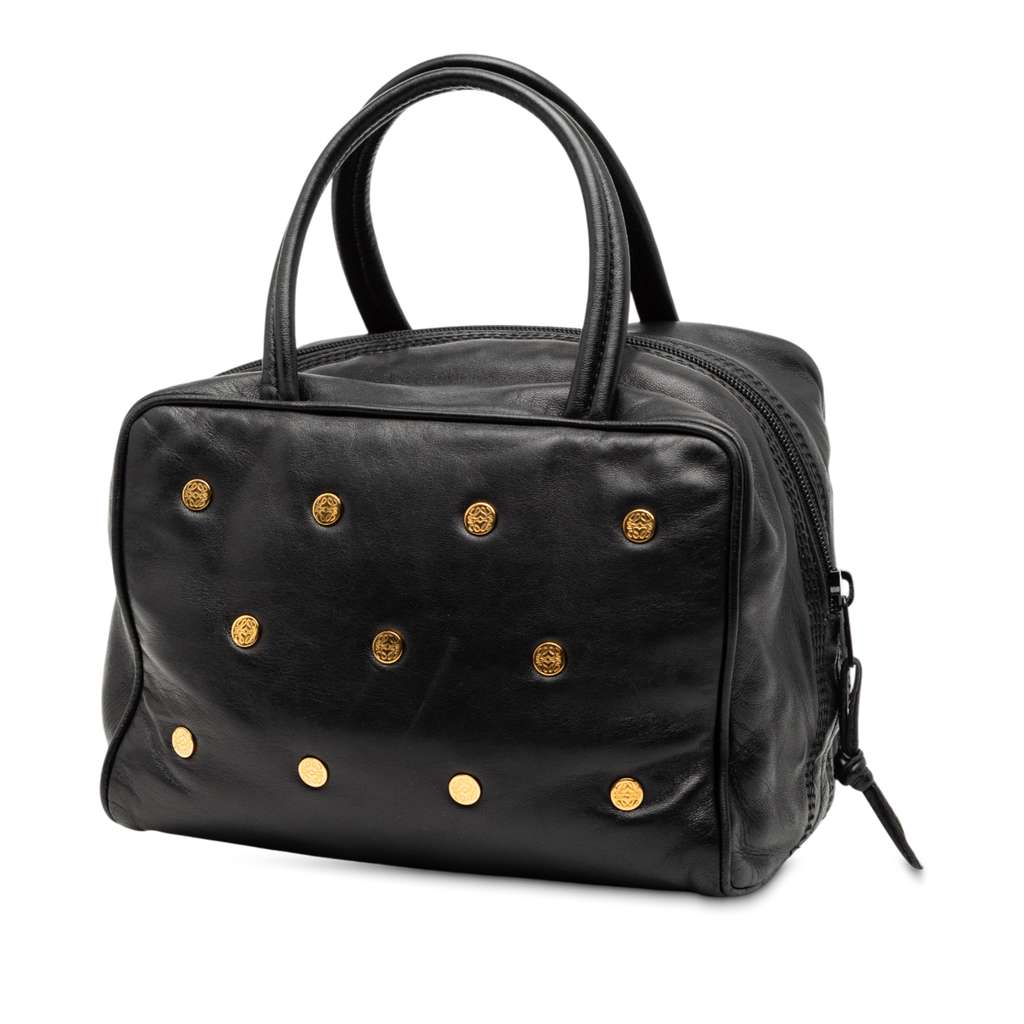 Loewe Leather Anagram Studs Handbag - 2