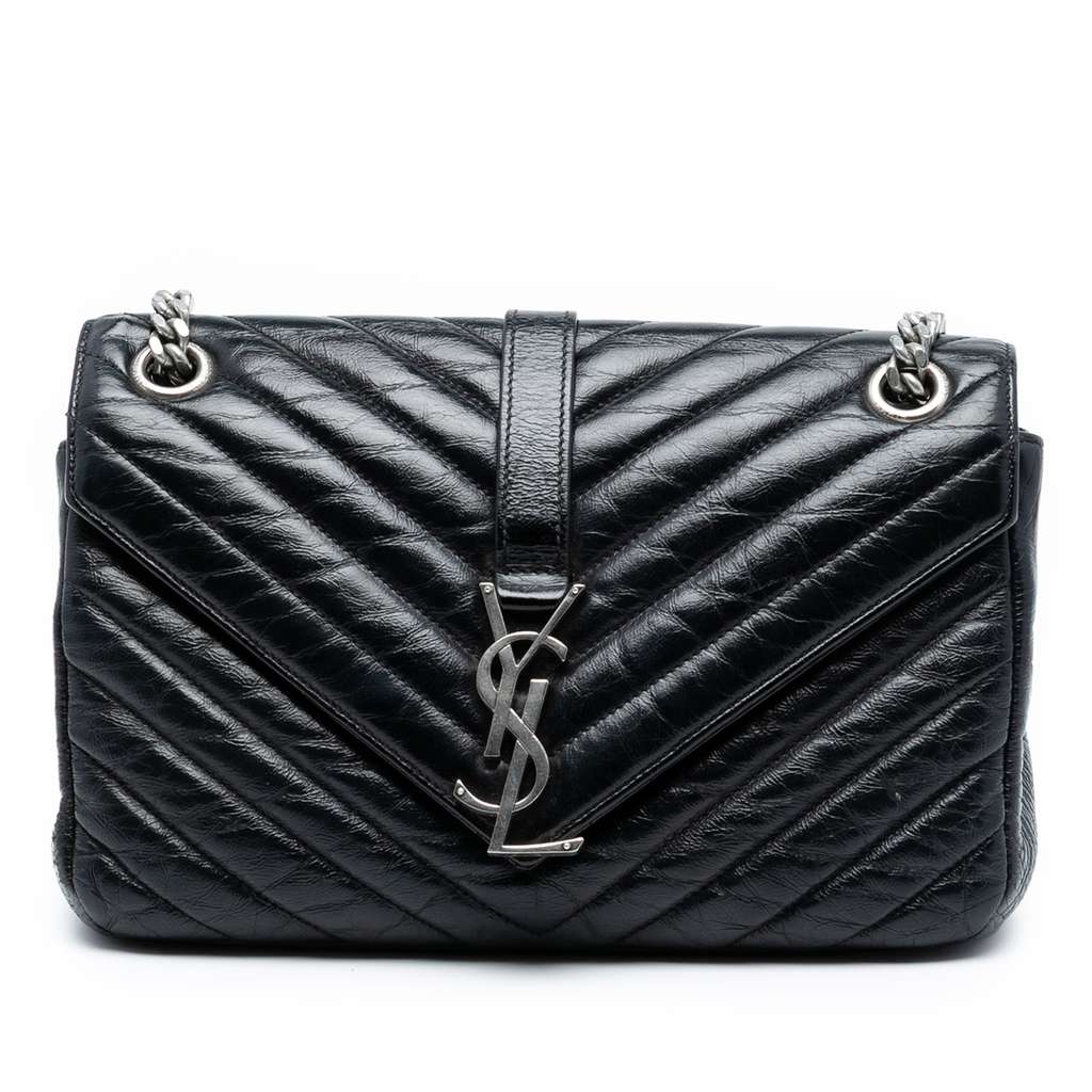 Saint Laurent Medium Crinkled Calfskin Punk Chain Bag