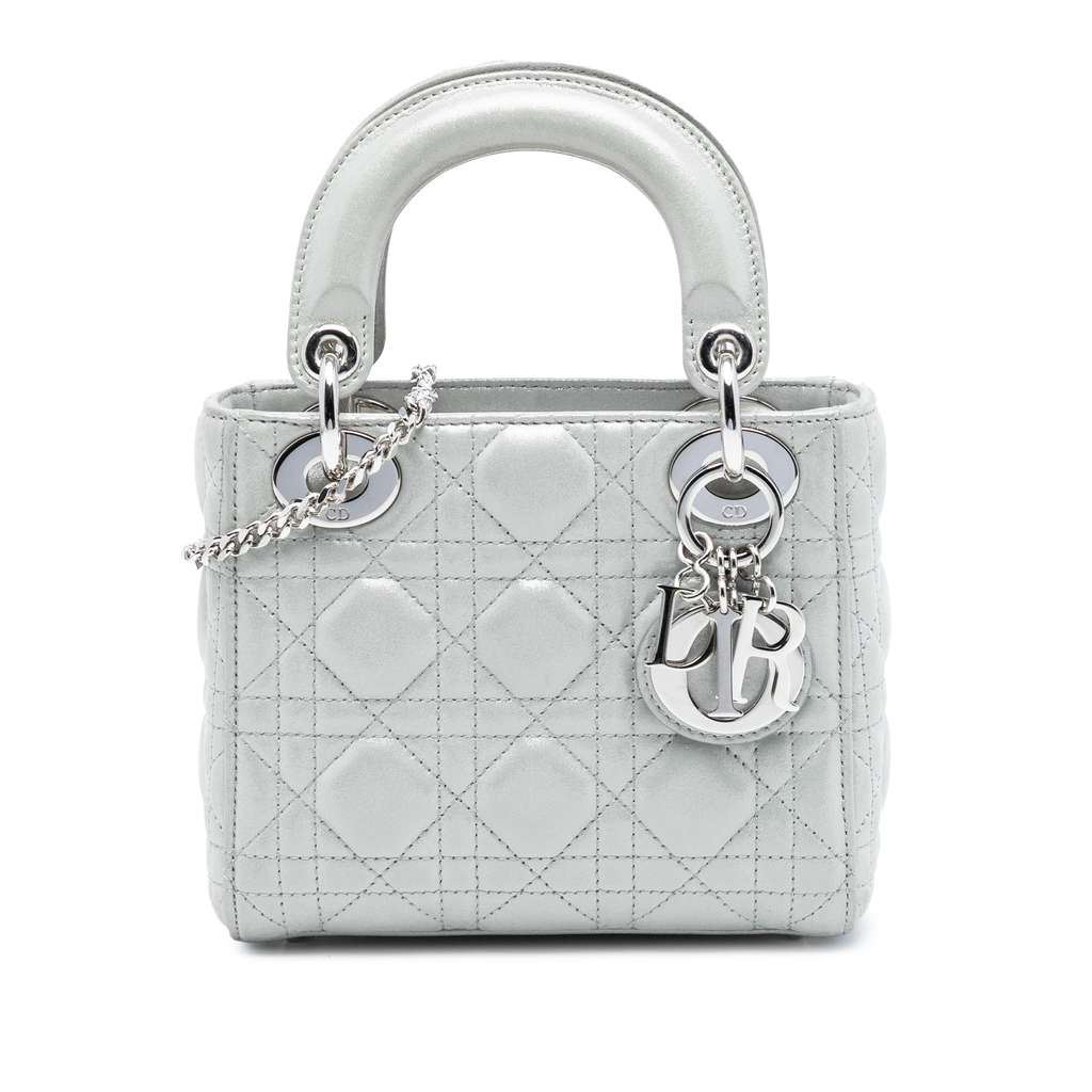 Dior Mini Iridescent Lambskin Cannage Lady Dior