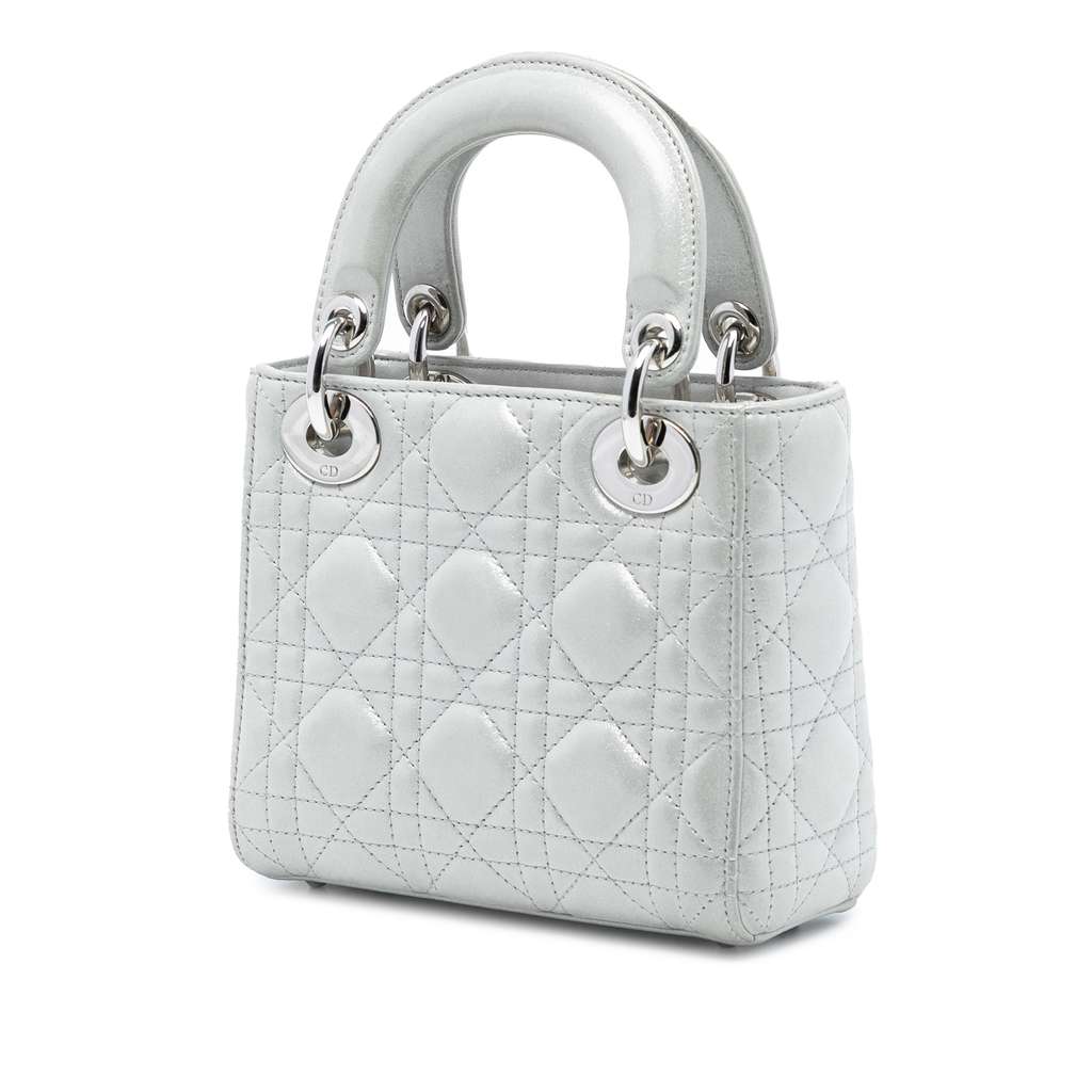 Dior Mini Iridescent Lambskin Cannage Lady Dior - 2