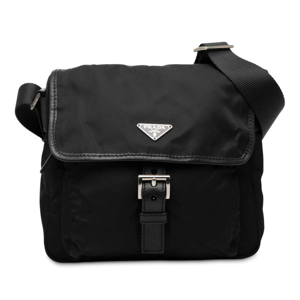 Prada Tessuto Buckle Messenger Bag