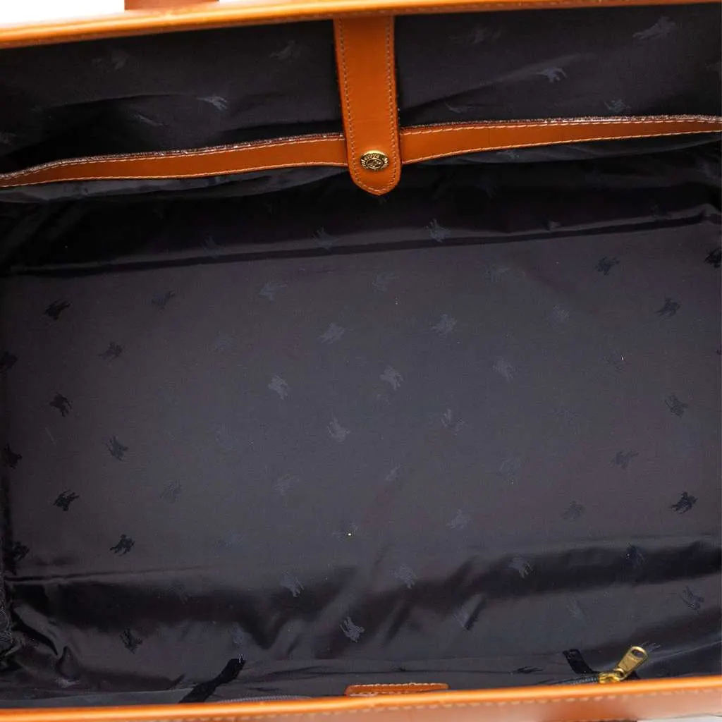 Burberry Haymarket Check Coated Canvas Travel Bag Blue Canvas Good - Model View