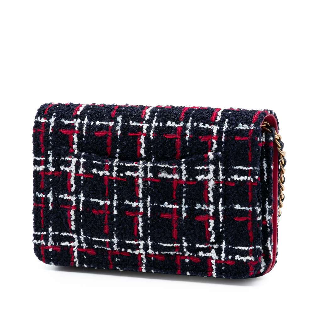 Chanel Tweed Written in Chain Logo Wallet on Chain - 2
