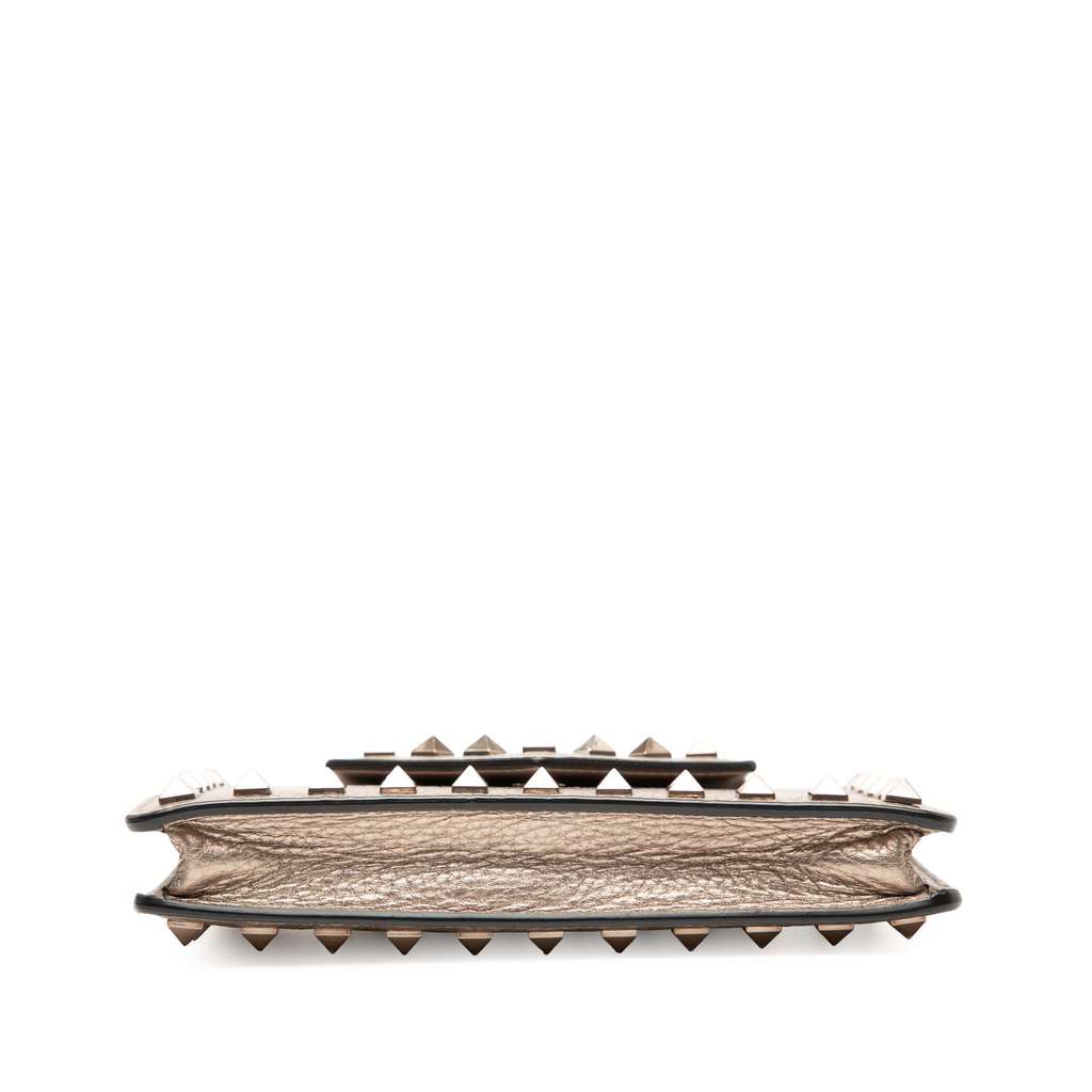 Valentino Metallic Pebbled Calfskin Rockstud Phone Case with Chain - 3