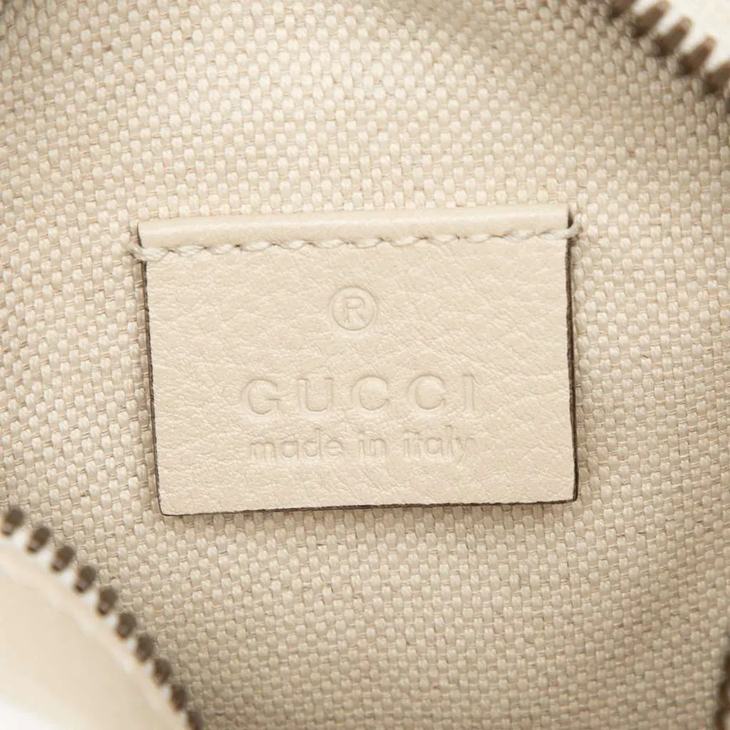 Gucci Mini Grained Calfskin Logo Crossbody White Leather Very good - Box View