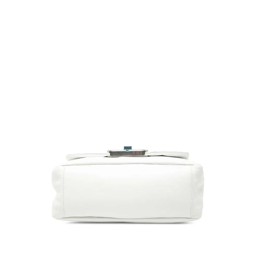 Balenciaga Small Calfskin Monaco Sling Shoulder Bag White Leather Very good - Inside View