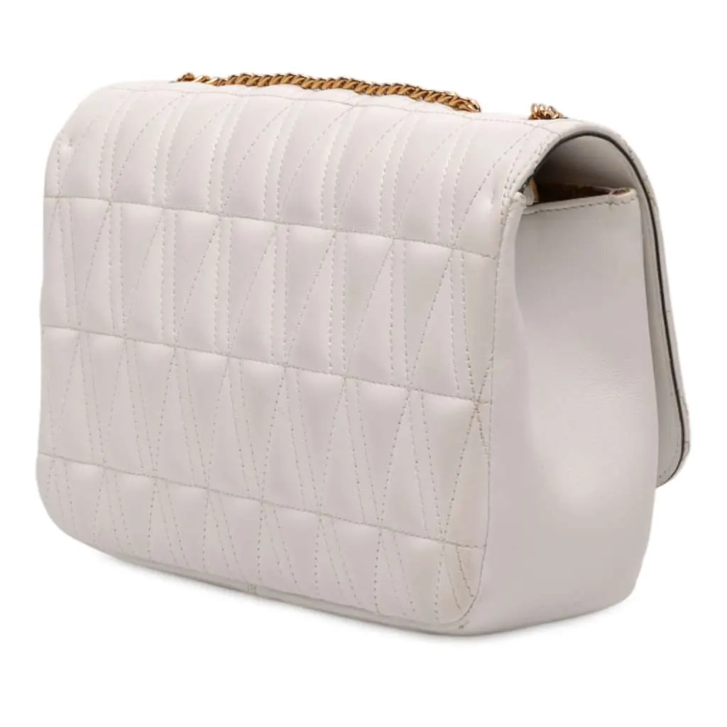 Versace Nappa Leather Virtus V Crossbody White Leather Very good - Back View