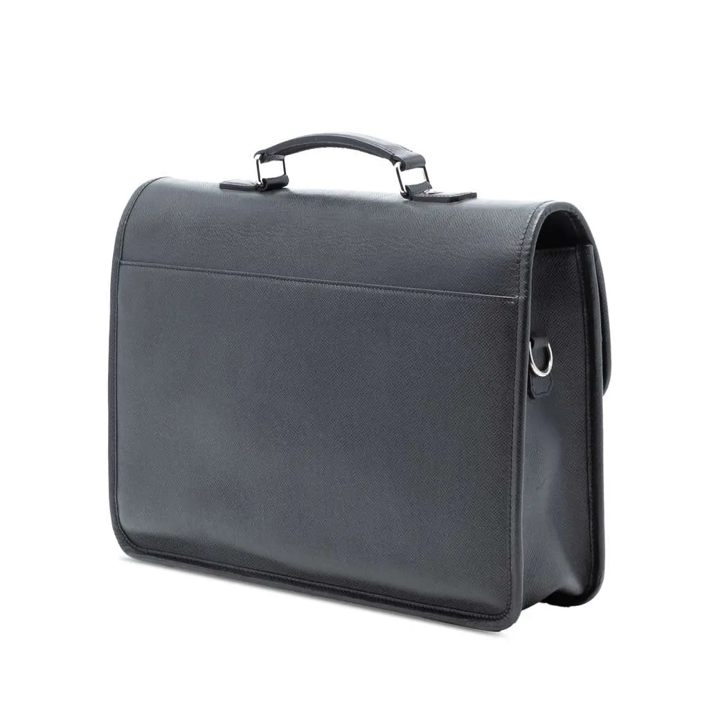 Louis Vuitton Taiga Anton Briefcase Black Leather Good - Back View