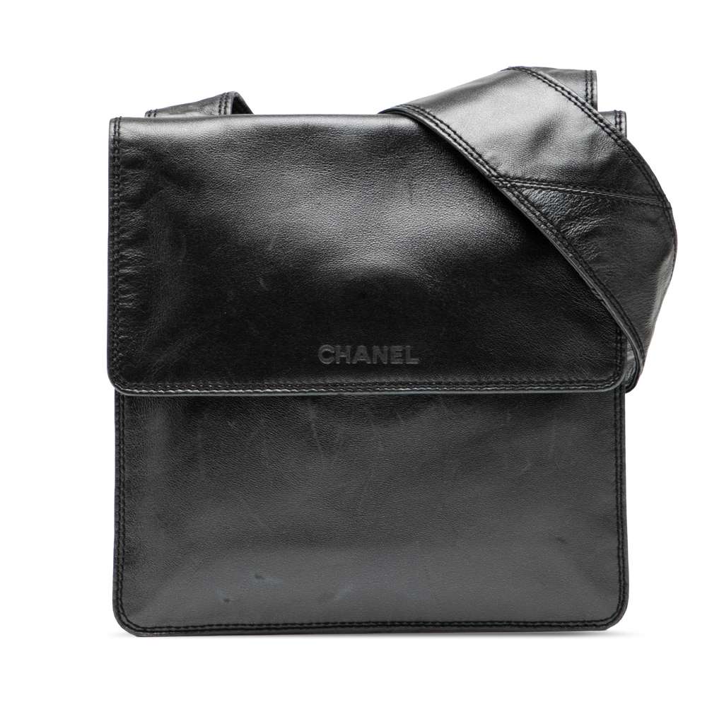 Chanel Lambskin Logo Messenger Bag