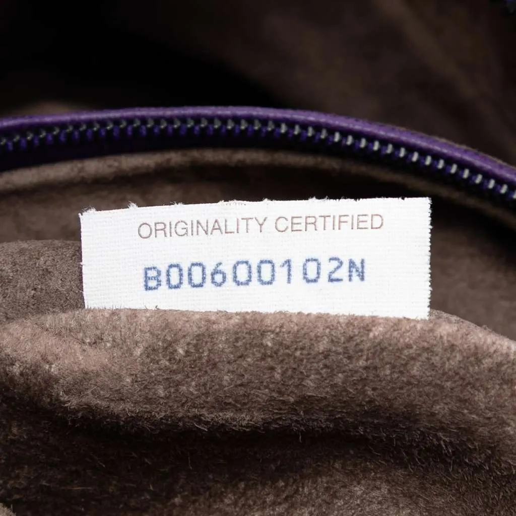 Bottega Veneta Intrecciato Trimmed Leather Handbag Purple Leather Very good - Box View