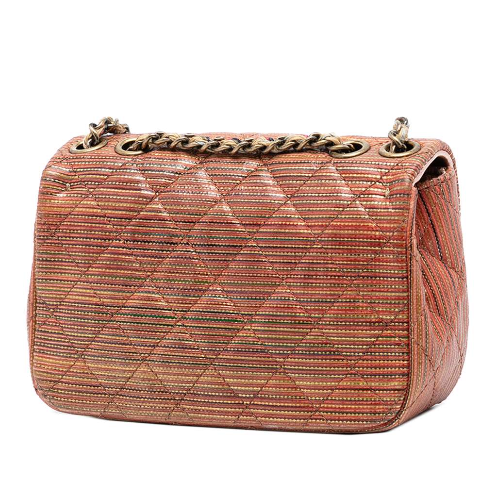 Chanel Paris Seoul Mini Metallic Lambskin Striped Flap - 2