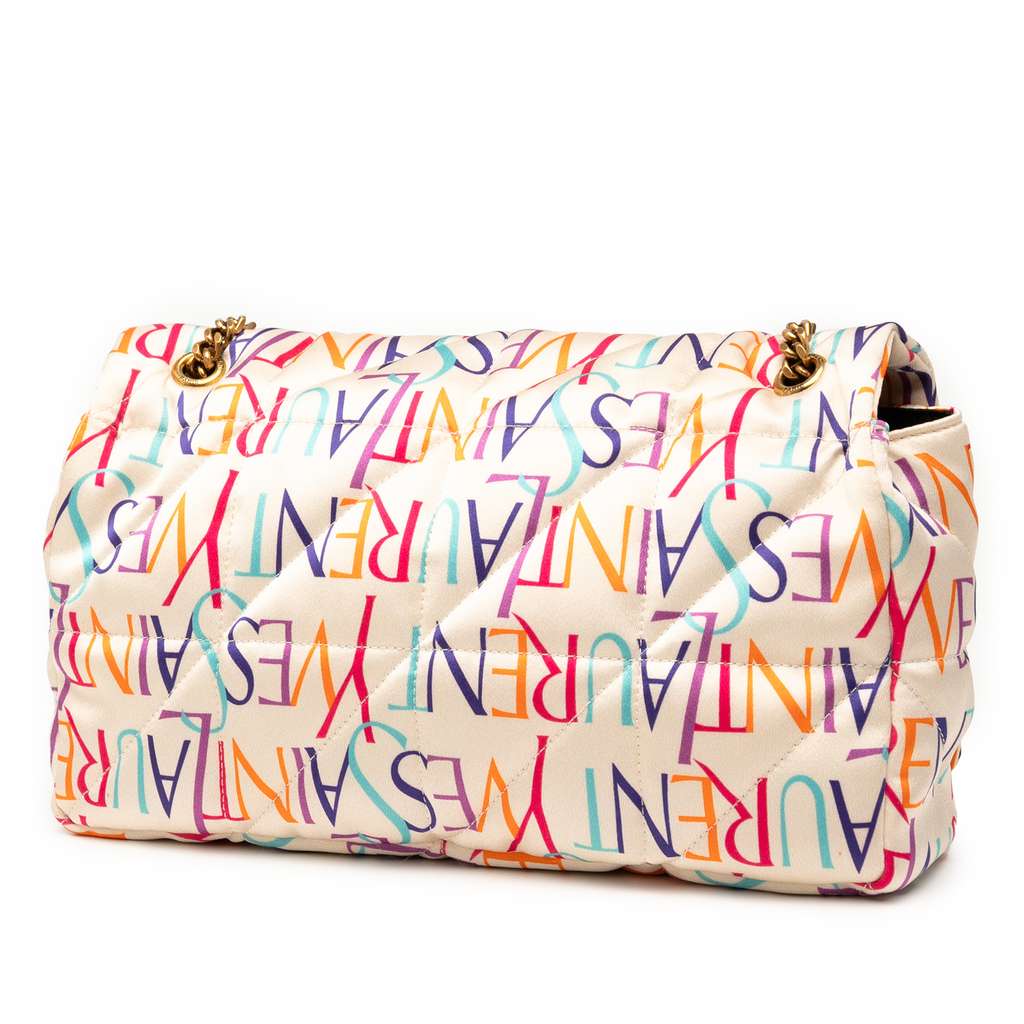 Saint Laurent Medium Silk Carre Rive Gauche Print Patchwork Jamie Shoulder Bag - 2