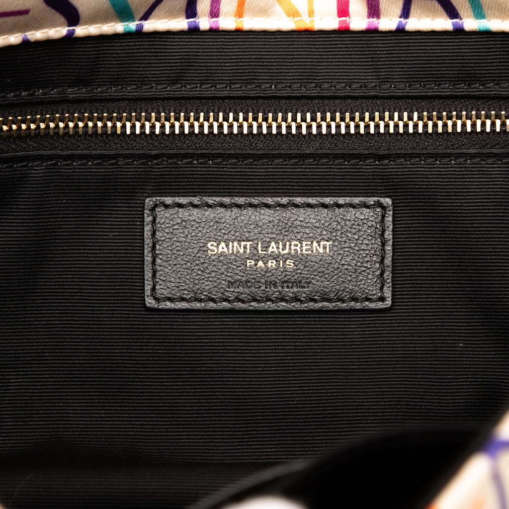 Saint Laurent Medium Silk Carre Rive Gauche Print Patchwork Jamie Shoulder Bag - 5