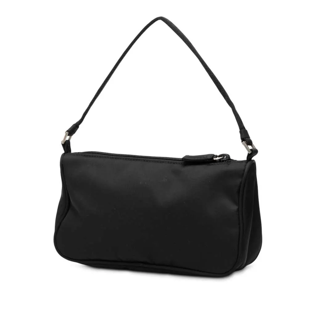 Prada Tessuto Shoulder Bag Black Good - Back View