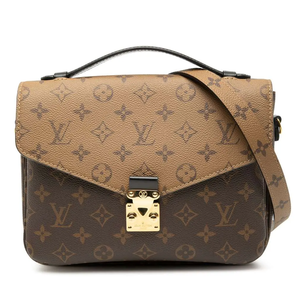 Louis Vuitton Monogram Reverse Pochette Metis Brown Good - Front View