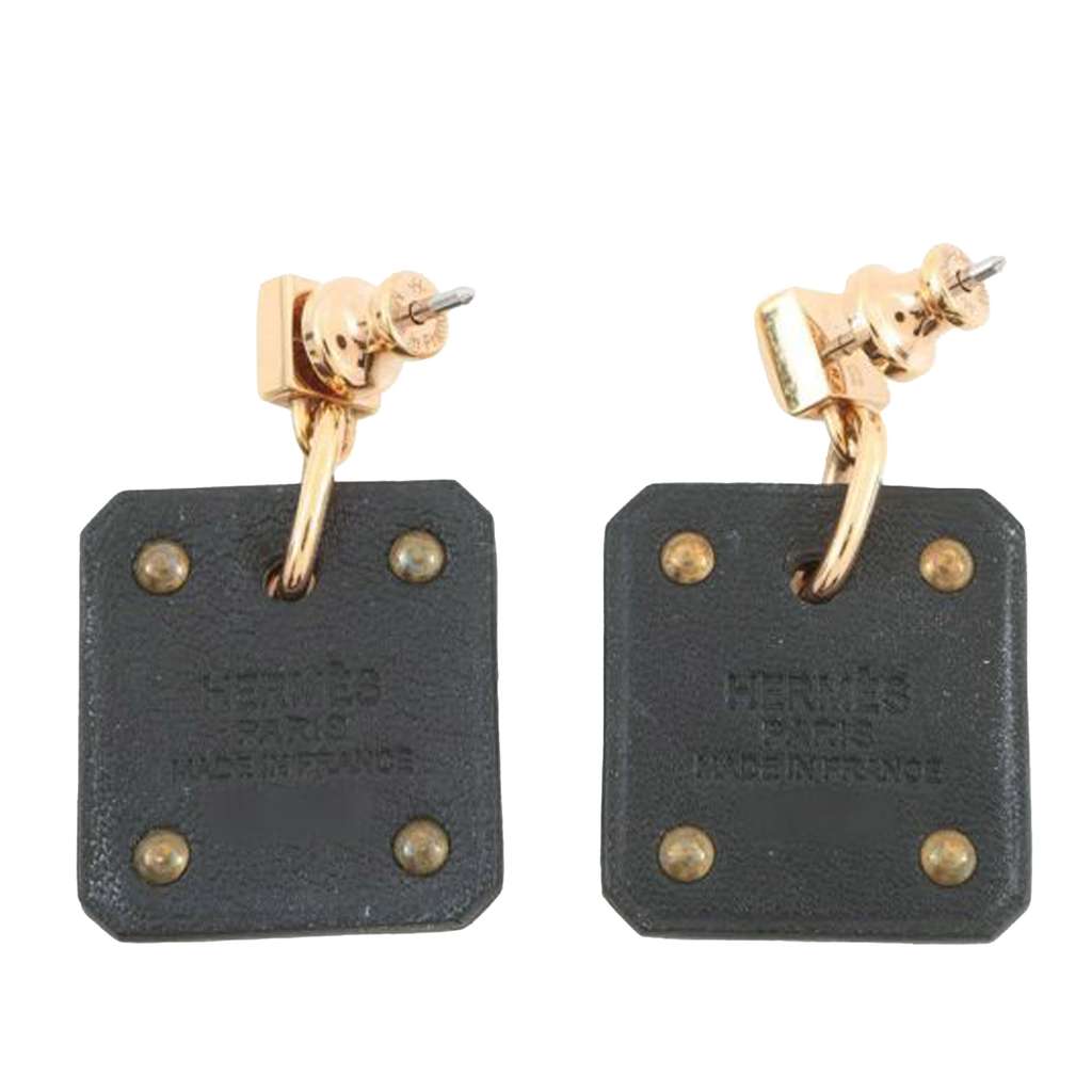 Hermès Gold Plated Swift As De Coeur Push Back Earrings - 2