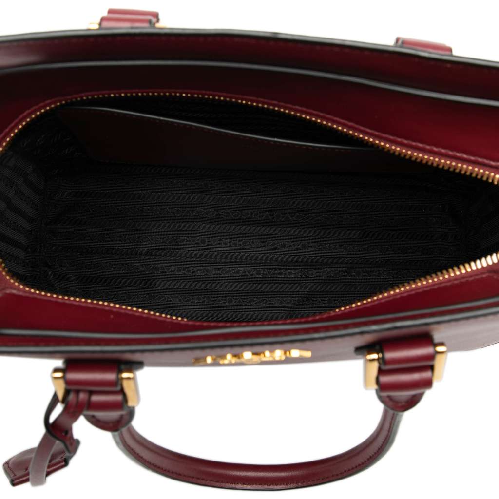 Prada Soft Calf Trimmed Saffiano Lux Open Convertible Tote - 4