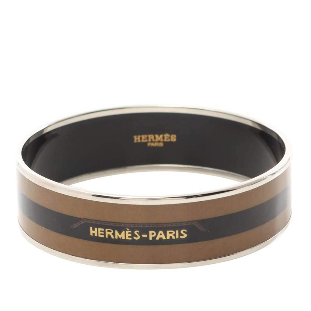 Hermès Wide Enamel Belt Motif Bangle GM - 2