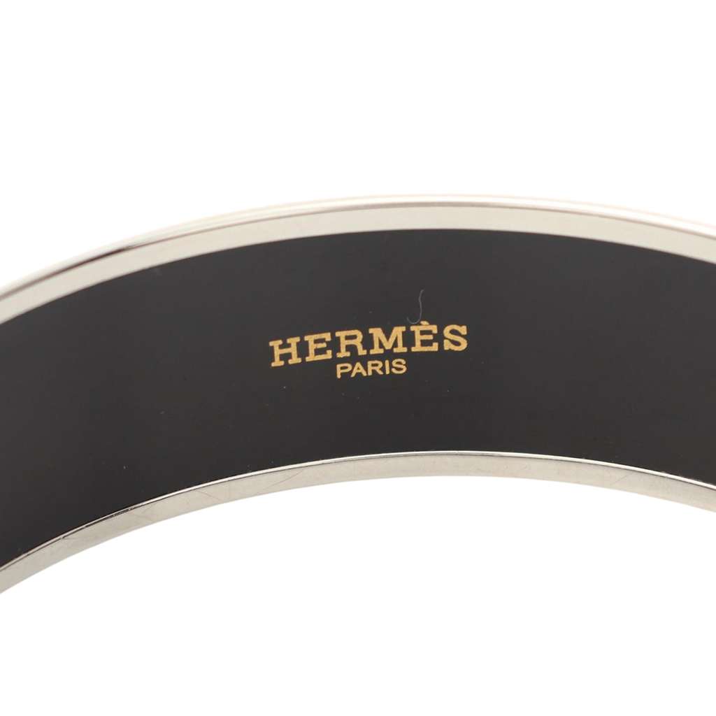Hermès Wide Enamel Belt Motif Bangle GM - 3