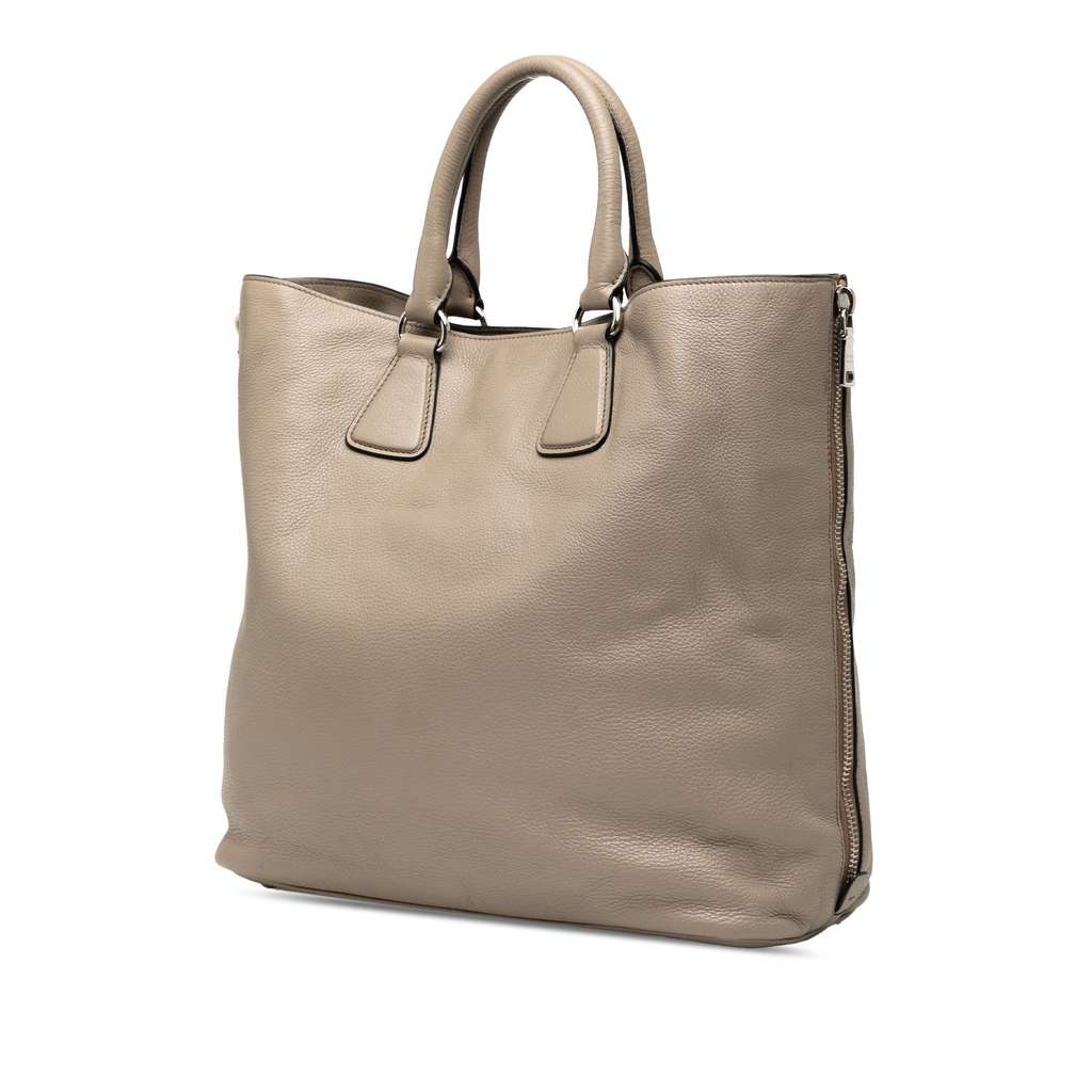 Prada Vitello Daino Side Zip Convertible Tote - 2